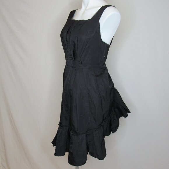 Marc Jacobs Black Linen Silk with Ruffles Cocktail Dress New NWT Women's 8 - Picture 2 of 10